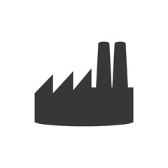 Plant factory building industry silhouette icon. Isolated and flat illustration. Vector graphic