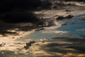 dark clouds in the sky.
