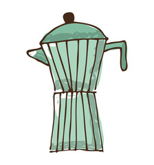 teapot kitchen isolated icon