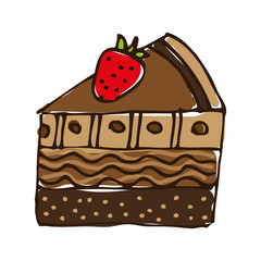 delicious cake silhouette icon