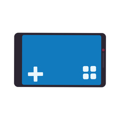 Obraz premium control smartphone pixel video game play icon. Isolated and flat illustration. Vector graphic