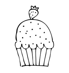 delicious cupcake silhouette icon