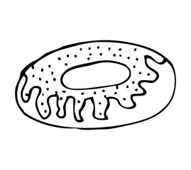 delicious donut silhouette icon