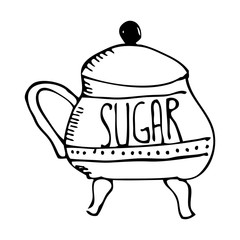 sugar pot isolated icon