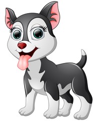 Happy dog cartoon isolated on white background