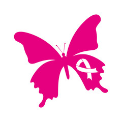 ribbon pink breast cancer icon