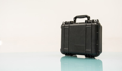 Black case on table