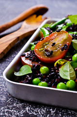Salad with black rice