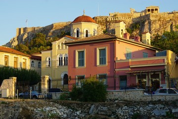 Fototapeta na wymiar The Roman Agora forum in Athens near the Acropolis and Adrianou Street