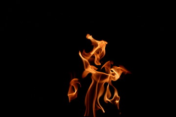 fire flames on black background