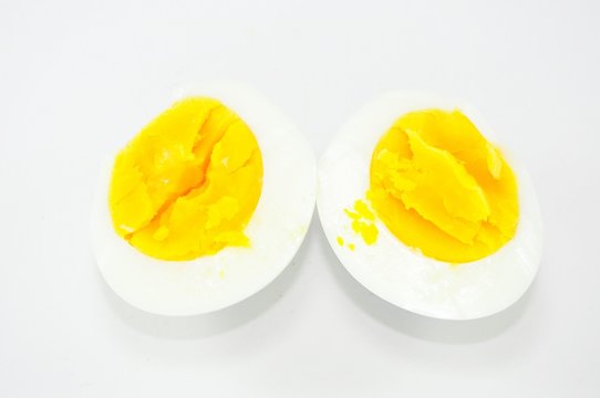 boiled egg on white background 