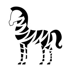 african zebra isolated icon