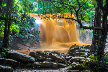 Orange waterfall in Thailand