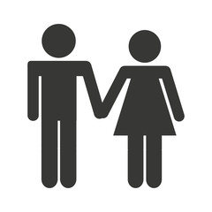 couple silhouette isolated icon