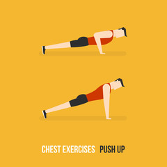 Chest Exercises. Push Up.