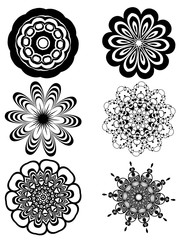 Simple Black and White Flowers
