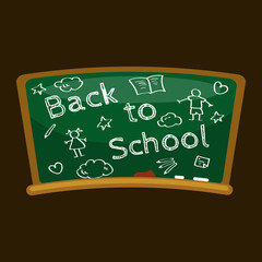 Fototapeta premium Back to school background, blackboard for back to school concept banner or card vector illustration.