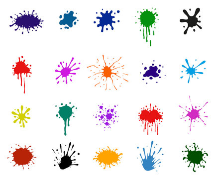 Set of colored blots