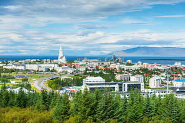 Panoramic view of Reykjavik, Iceland - obrazy, fototapety, plakaty