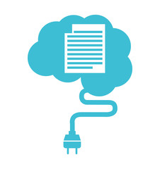brain human wire cable plug icon
