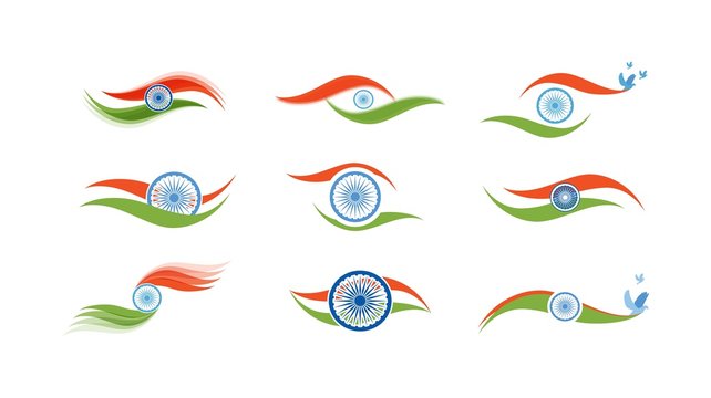 Abstract flag icons for India