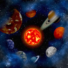 Fototapeta na wymiar Solar system and space objects. Elements of this image furnished