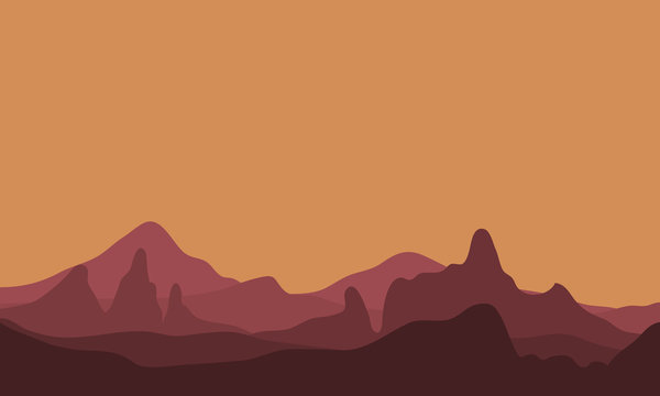 Silhouette of mountain scenery