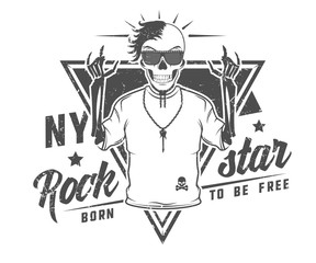 Set of rock and roll star for t shirts and tattoo design.