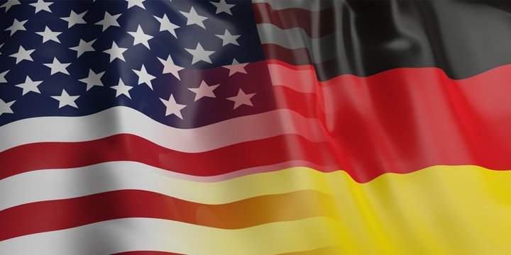 USA and Germany flag. 3d illustration