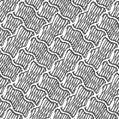 Vector geometric seamless patterns set, black and white texture.