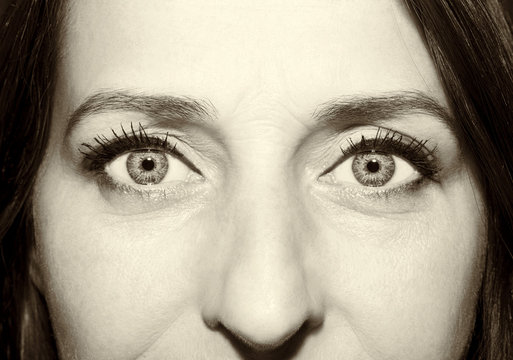 Beautiful insightful look vintage woman's eyes