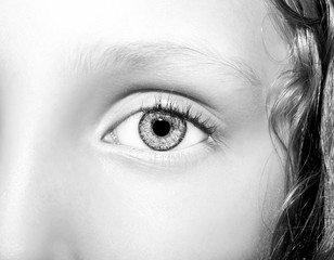 Macro Close up portrait of young girls eye