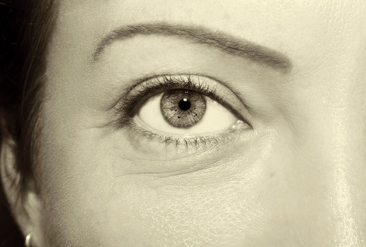 Beautiful insightful look vintage woman's eyes