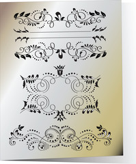 Vintage ornament. Vector image of collection of vintage jewelry. Invitation to the celebration.
