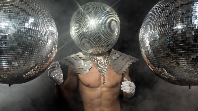 cool muscular DJ mr. discoball head