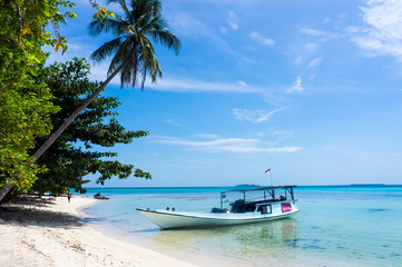 Obraz na płótnie Canvas Beautiful tropical beach with crystal clear water
