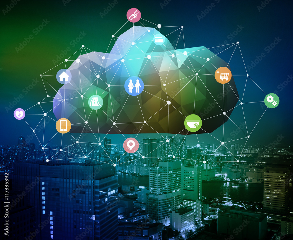 Poster CPS(Cyber Physical System) conceptual abstract image visual, Cloud Computing, Internet of Things