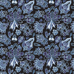 stock vector abstract seamless  pattern. orient floral ornament