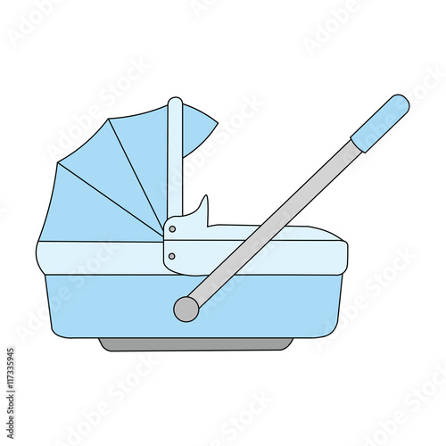 "Blue cartoon baby carrier newborn baby boy." Stock image and royalty