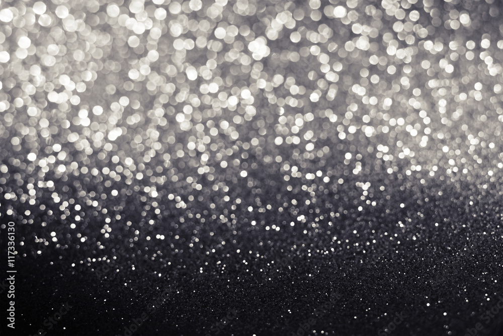 Wall mural black and white glitter bokeh texture abstract background