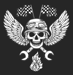 Fototapeta premium Vector biker set Hand drawn elements Repair Garage Motorcycle Biker Rider Freedom