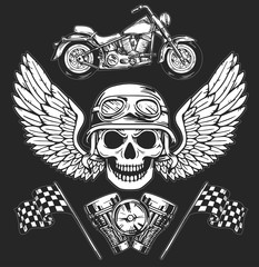 Fototapeta premium Vector biker set Hand drawn elements Repair Garage Motorcycle Biker Rider Freedom