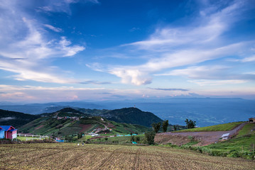 Travel in Thailand on a hilltop, Phu Tub Berk.