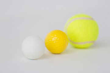 close up of different sports balls set