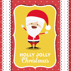 santa claus cute frame character icon vector isolated graphic