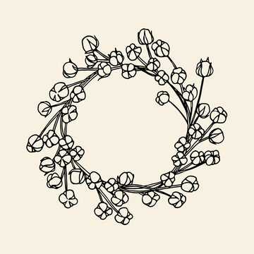 Cotton Flowers Wreath