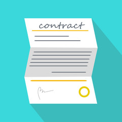 Contract vector icon in a flat style