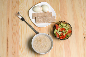 two boiled eggs porridge useful breakfast