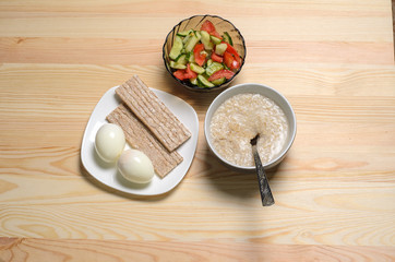 two boiled eggs porridge useful breakfast