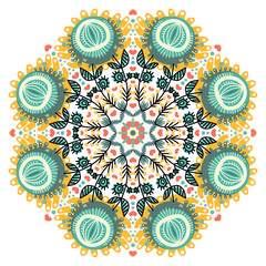 Vector round abstract circle. Decorative element. Mandala style.